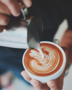 Pouring latte art